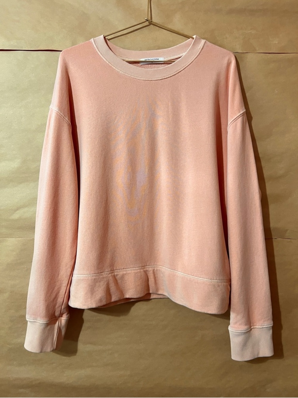 PerfectWhiteTee | Tyler French Terry Pullover Sweatshirt Crewneck Melon Size M